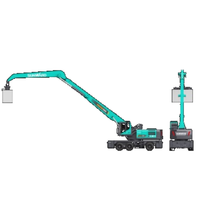 作业幅度达18米，，，，，，，云顶国际yd888智能首台轮式抓料机乐成下线