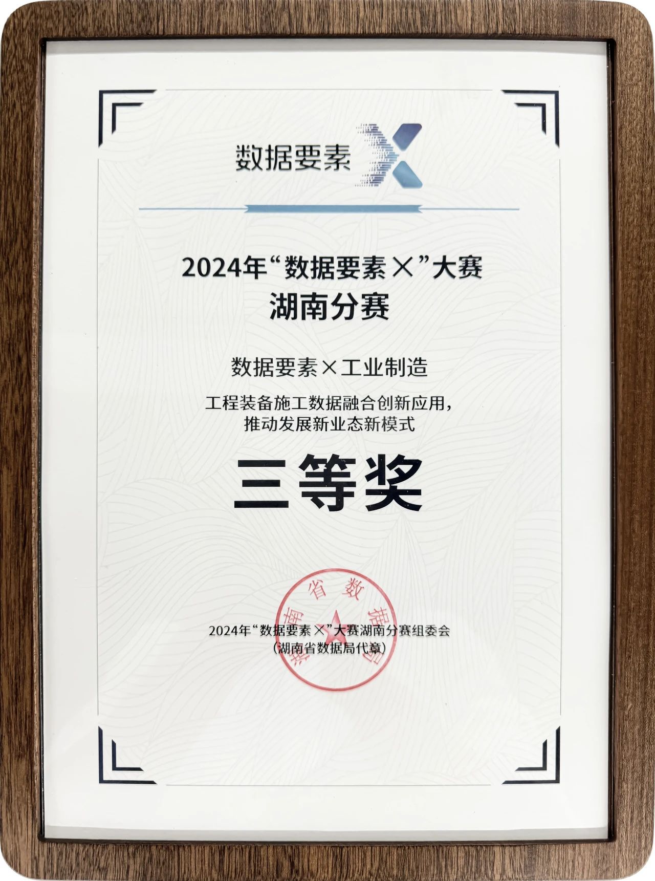 云顶国际yd888智能荣获2024年“数据要素×”大赛湖南赛区三等奖